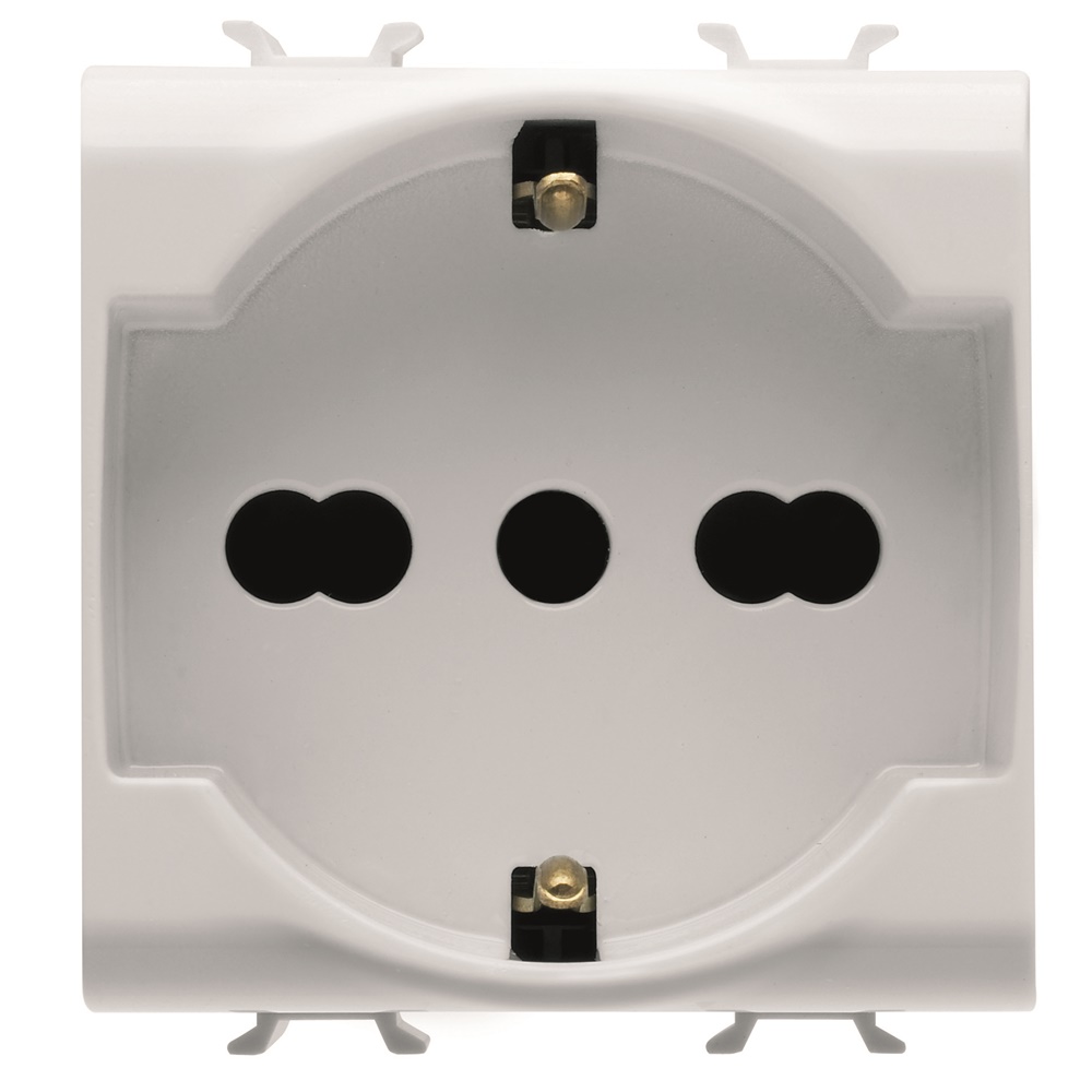 Presa elettrica 2M 2P+T 16A bipasso standard Italia Germania uso domestico e professionale
