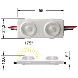 Modulo elettrico compatto 10 moduli 2W 24V IP65 alta efficienza ambienti industriali