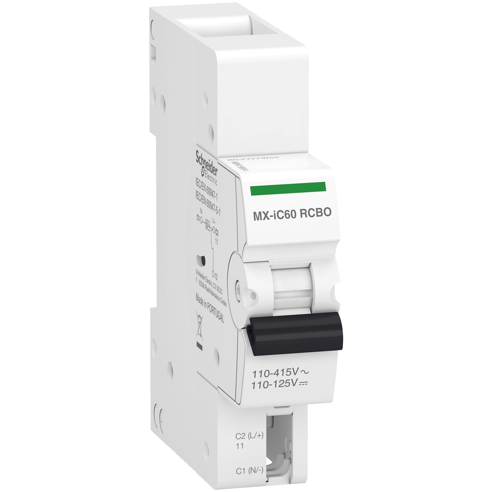 Sganciatore lancio corrente MX 110/415Vca 1 contatto NC guida DIN per iC60 RCBO 6A 230V 50Hz