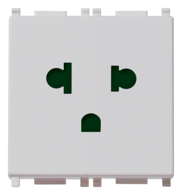 Presa SICURY 2P+T 16A 250V Silver standard euroamericano polarizzato 2 moduli