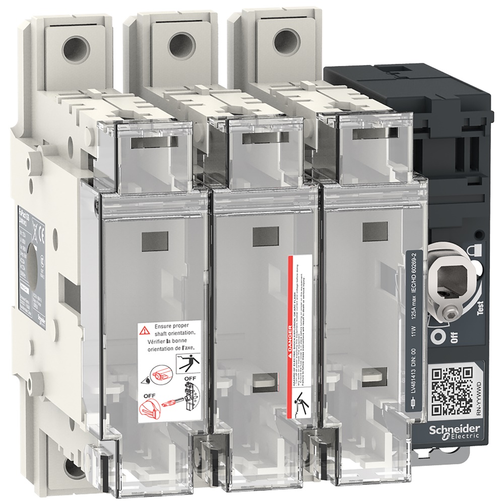 Interruttore-sezionatore con fusibili 3 poli 125A 690VAC per impianti industriali e infrastrutture