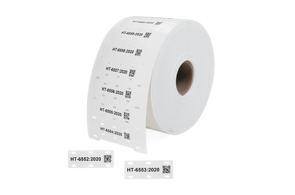 Targhetta poliolefina LFH 10x51mm bianco zero alogeni per cavi grandi e fasci trasporto massa