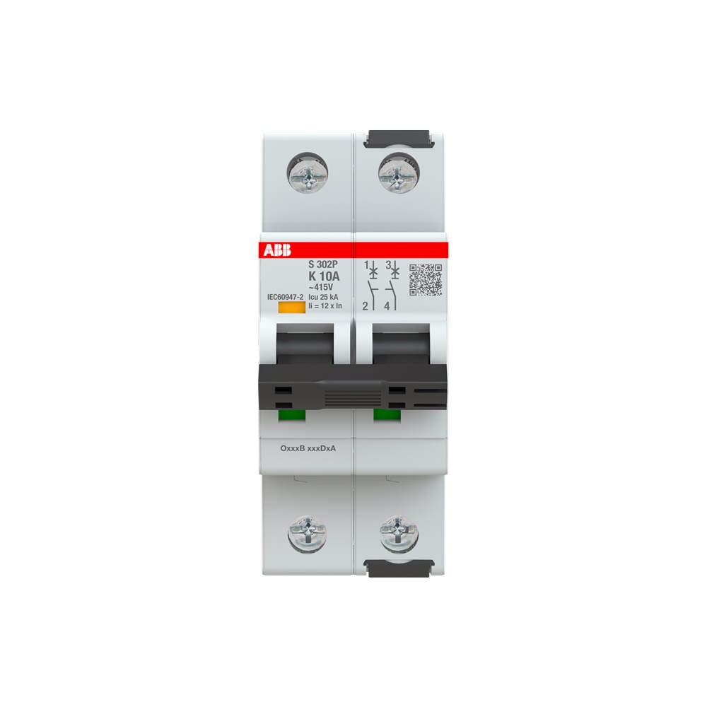 Interruttore automatico compatto 2 poli 10 A K 25 kA protezione impianti industriali e domestici