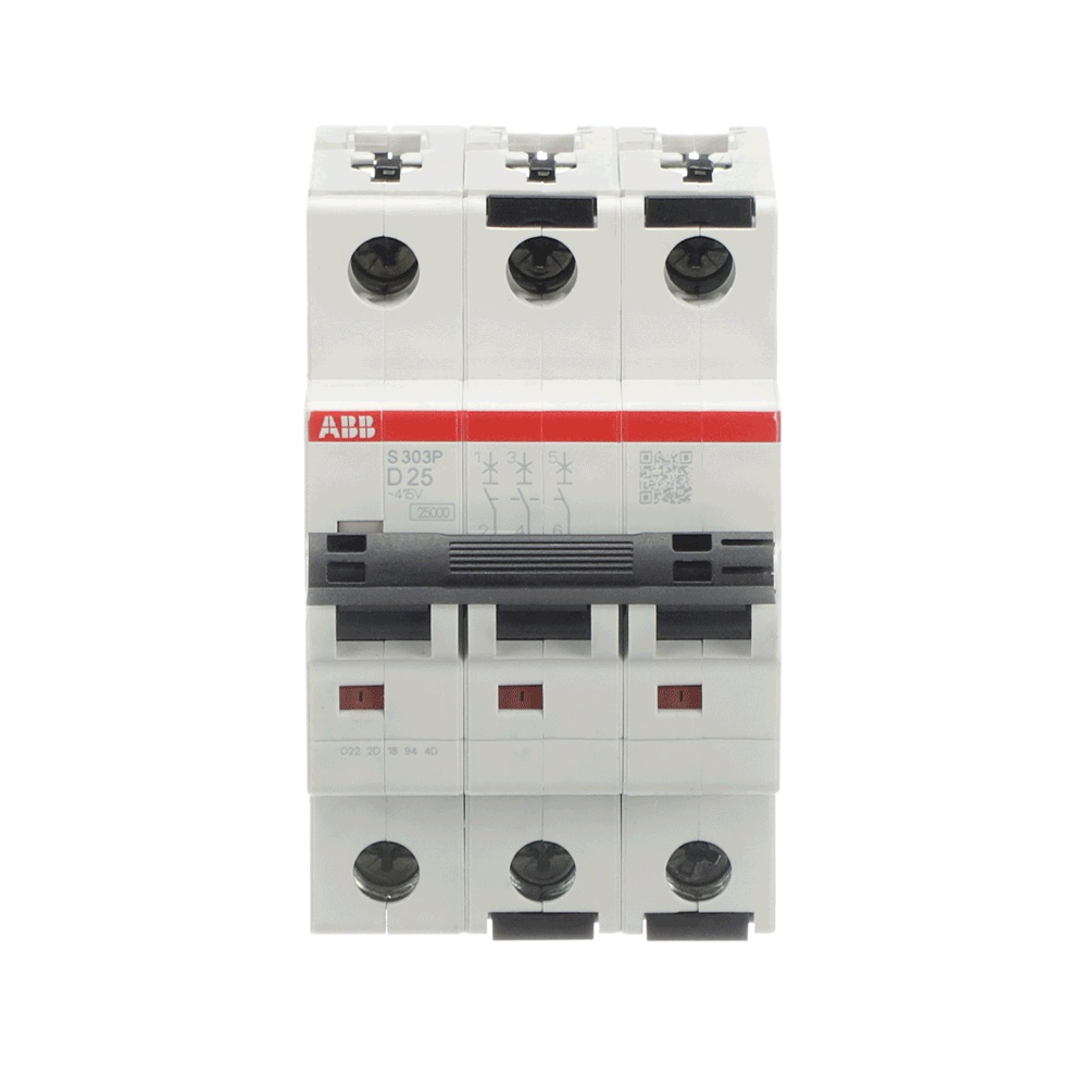 Interruttore Automatico Miniature Circuit Breaker S303P 3P 25A D 25kA per Impianti Industriali e Residenziali