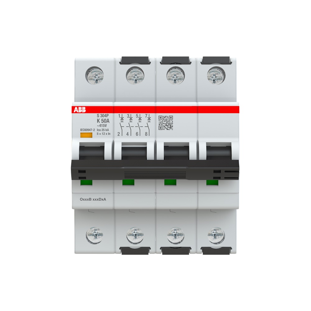Interruttore automatico S304P 4 poli 50A K 15kA protezione sovraccarichi cortocircuiti industriale residenziale