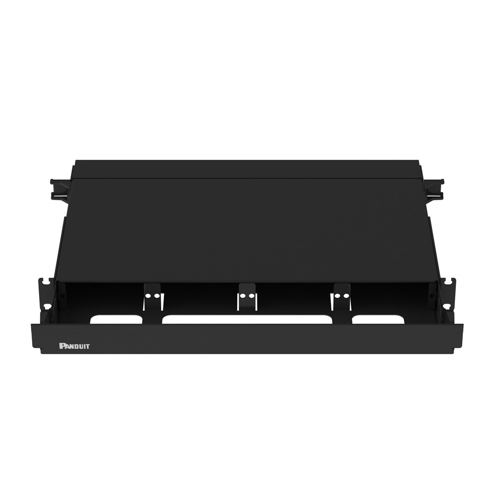 Involucro per montaggio a rack Opticom, nero, 1 UR, 4 porte