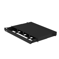 Involucro per montaggio a rack Opticom, nero, 1 UR, 4 porte