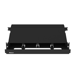 Involucro per montaggio a rack Opticom, nero, 1 UR, 4 porte
