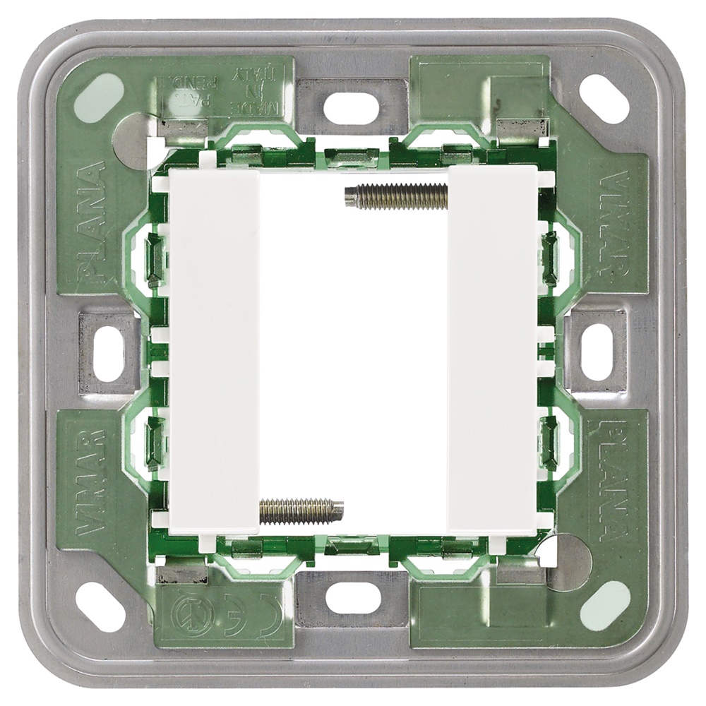 Supporto 1 modulo bianco con viti per scatole quadrate BS uso elettrico