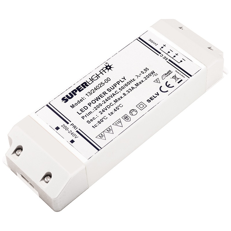 DRIVER CV 200W 24VC IP20 Alimentatore LED compatto per illuminazione interna professionale