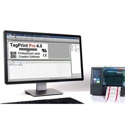 Software etichette TagPrint Pro 4.0 compatibile Windows 7-10 con design personalizzabile e stampa barcode