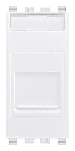 Adattatore portello RJ45 Keystone bianco antipolvere per connettori rete