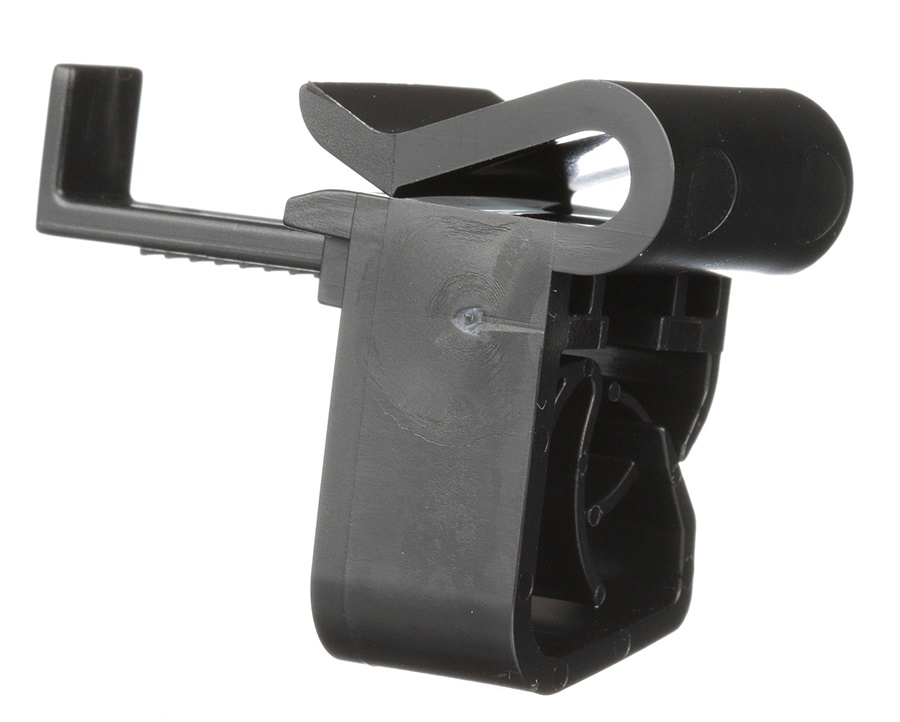 Clip per bordo UCCAD-C130, perpendicolare, cavo verso il basso, nero, UV, PK100