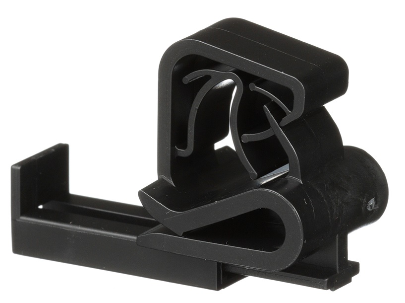 UCCPU-C130 Clip per bordi, parallela, cavo in alto, nero, acetale UV, PK100
