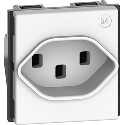 Presa elettrica T23 16A 2 poli + terra bianca standard Svizzera
