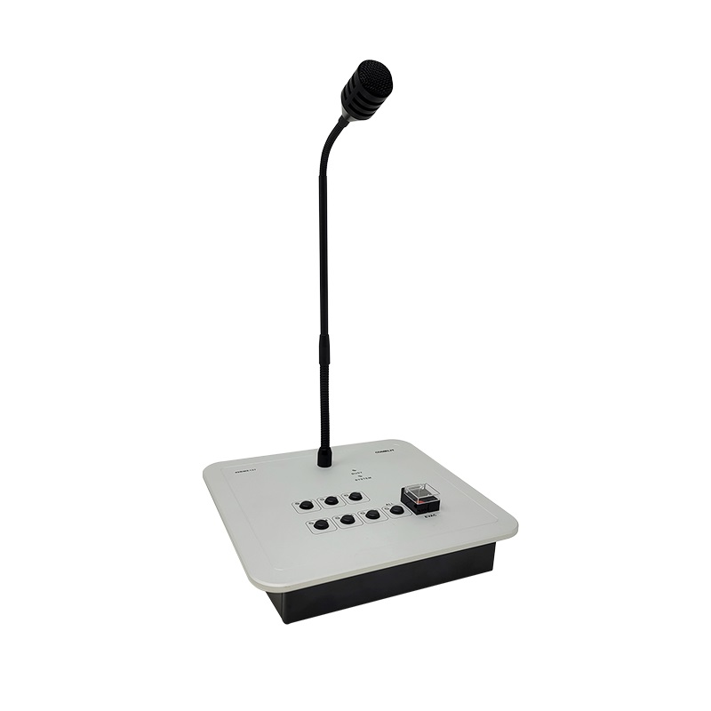 Base microfonica emergenza 7 tasti, selezione zone EVAC, LED stato, certificata EN54-16