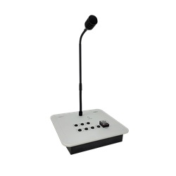 Base microfonica emergenza 7 tasti, selezione zone EVAC, LED stato, certificata EN54-16