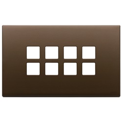 Placca 4 moduli 8 comandi Flat domotici KNX metallo bronzo scuro spazzolato