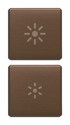Due tasti Flat dimmer bronzo intercambiabili per controllo luce residenziale