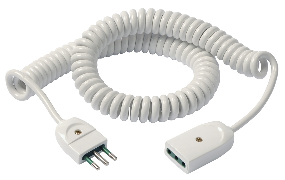 Cavo prolunga estensibile 3G0,75 mm² 5 metri bianco uso domestico e professionale