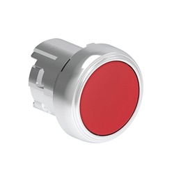 Pulsante metallico rasato rosso tondo non illuminabile comando singolo uso industriale