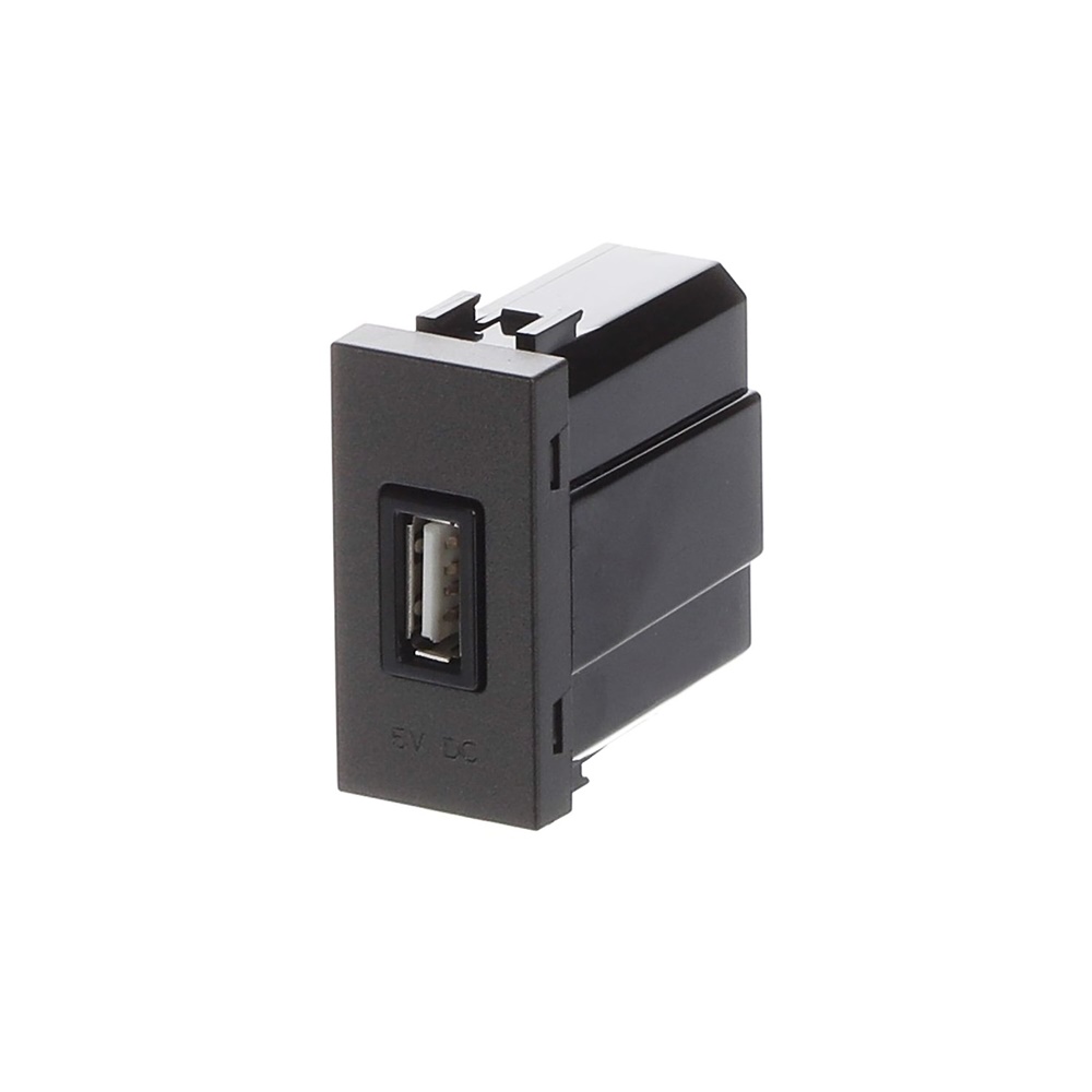 Caricatore USB tipo A 2.000mA 1 modulo colore Antracite per uso domestico e professionale