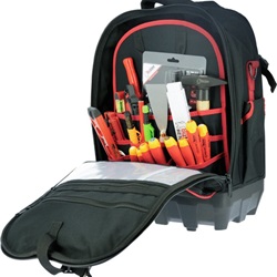 Zaino con ruote e manico telescopico robusto e spazioso per trasporto attrezzi professionali settore elettrico