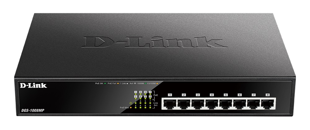 Switch unmanaged 8 porte Gigabit PoE 140W per reti aziendali