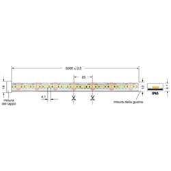 LEDSTRIP 20W/MT 24V IP65 striscia LED flessibile resistente per interni ed esterni