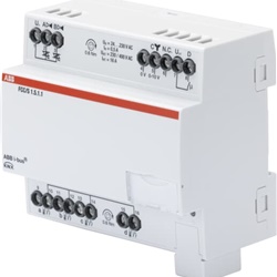 Controllore fan coil modulazione PWM 0-10 V per climatizzazione con integrazione bus EIB/KNX, gestione ventilatore e valvole, installazione modulare DIN