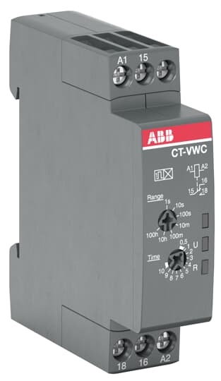 Timer elettronico CT-VWC.12 impulso-ON 1c/o 24-48VDC/24-240VAC montaggio su guida DIN