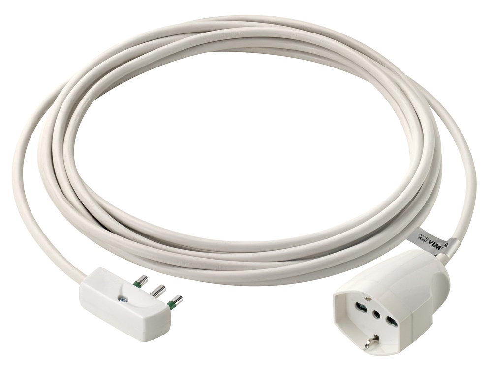 Prolunga elettrica 5m 3G1 SPA17 16A 250V bianco uso domestico universale