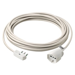 Prolunga elettrica 10m 3G1,5mm² spina piatta SPA17 presa universale P40 bianco