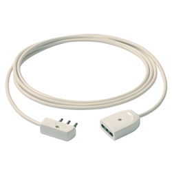 Cavo prolunga 5m 3G1 mm² spina piatta 2P+T 16A 250V bianco uso domestico e ufficio