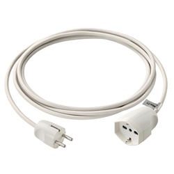 Prolunga elettrica 3m 3G1 16A 250V spina tedesca presa italiana universale bianco