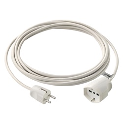 Prolunga elettrica 5m 3G1 spina tedesca presa universale italiana 16A 3680W bianco