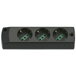 Presa multipla mobile 2P+T 16A 250V 3 uscite tipo P30 nero 3680W
