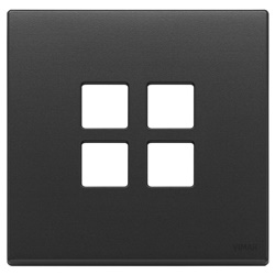 Placca 2 moduli 4 comandi Flat domotici KNX metallo grigio antracite