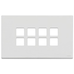 Placca 4 moduli 8 comandi Flat domotici KNX metallo bianco matt