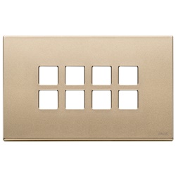 Placca 4 moduli 8 comandi Flat domotici KNX metallo oro satinato