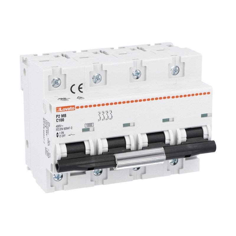 Interruttore Magnetotermico 4 Poli 100A Caratteristica C 10kA Protezione Impianti Elettrici