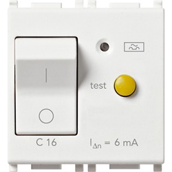 Interruttore magnetotermico differenziale 1P+N C16 6mA 2 moduli bianco uso civile