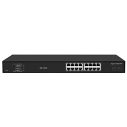 Switch Gigabit PoE 16 porte 200W alimentazione integrata per reti professionali