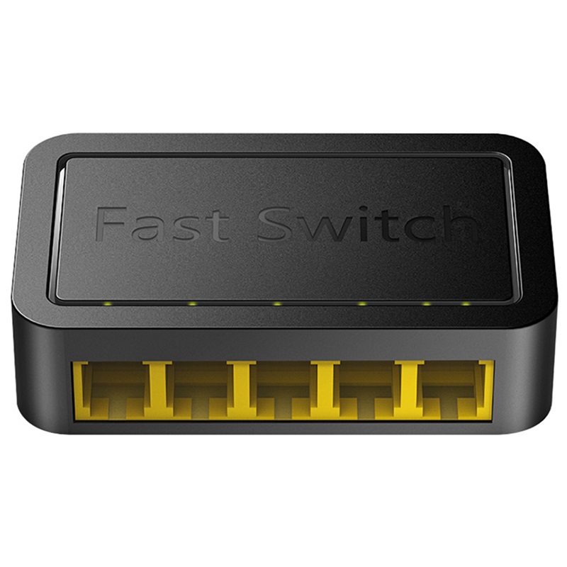 Switch rete 5 porte 10/100 Mbps desktop compatto per uffici piccoli e reti locali