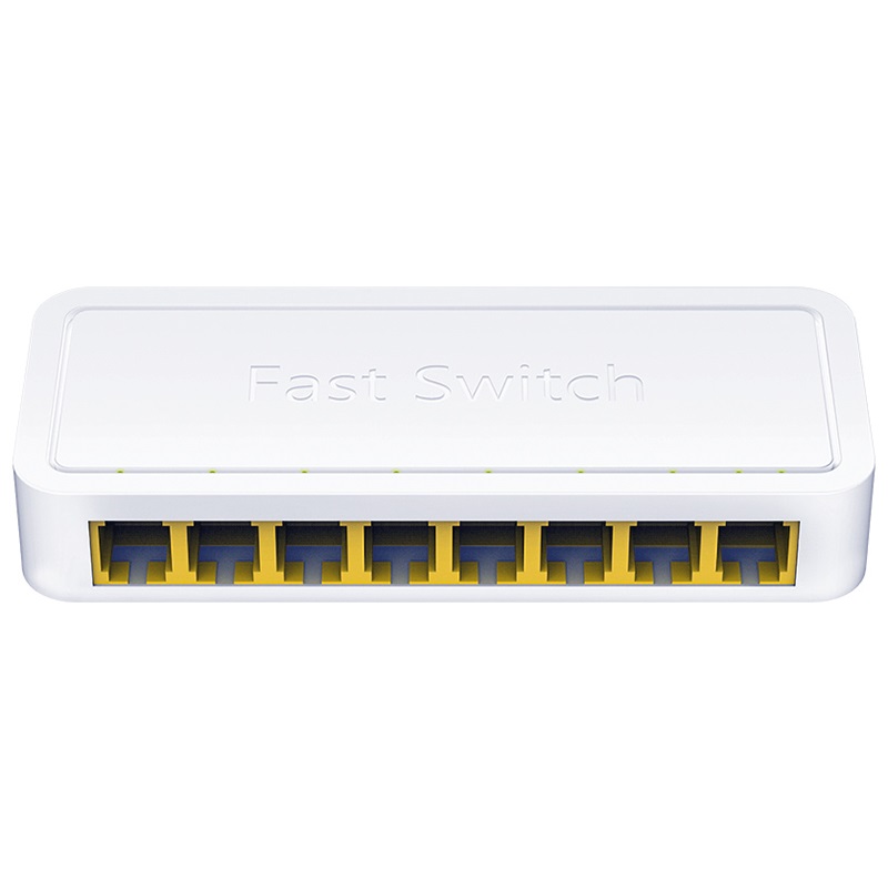 Switch rete 8 porte 10/100 Mbps compatto affidabile per uffici piccoli ambienti desktop