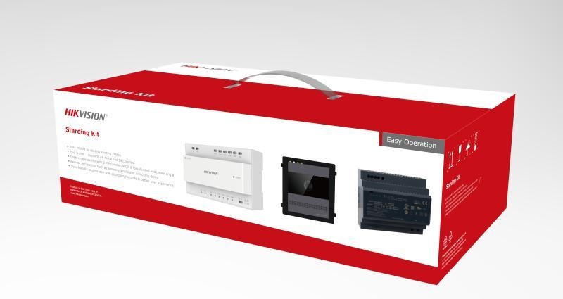 Kit intercom 2 fili HD con posto esterno e distributore per uso residenziale e commerciale