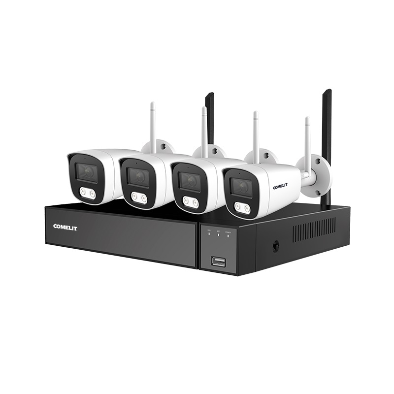 Serie Smart - Kit Wi-Fi preprogrammato, NVR + 4 telecamere bullet 5MP ColorUP, Dual Light, microfono integrato, analisi video, HDD 1TB