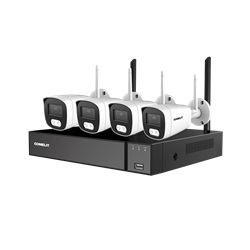 Serie Smart - Kit Wi-Fi preprogrammato, NVR + 4 telecamere bullet 5MP ColorUP, Dual Light, microfono integrato, analisi video, HDD 1TB