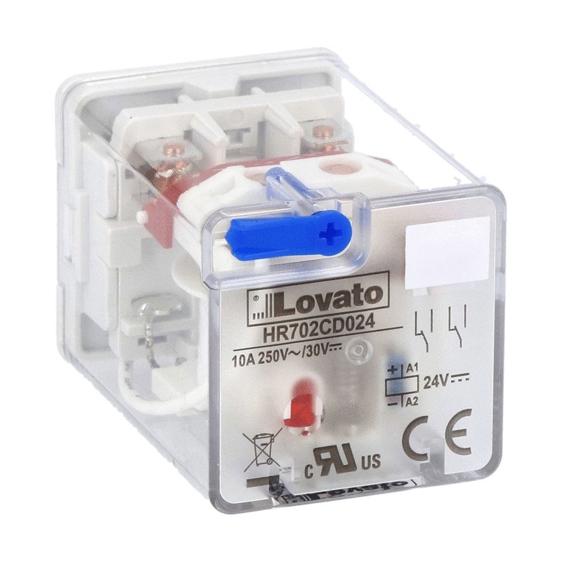 RELE INDUSTRIALE OCTAL 2 CONTATTI SCAMBIO 10A 24VDC LED HR7XS1