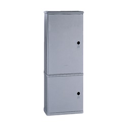Armadio vetroresina 2 vani 546x1460x424 mm grigio RAL 7040 IP44 IK10 senza serratura per posa pavimento